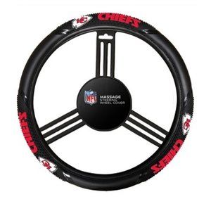 🏈🆕 KANSAS CITY CHIEFS MASSAGE GRIP STEERING WHEEL COVER - NFL - UNISEX